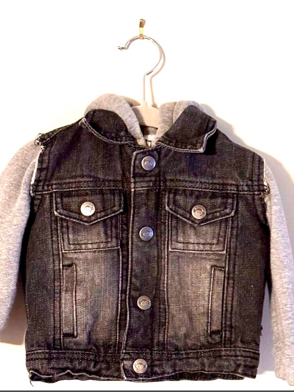 Appaman Black Denim Jacket with Grey Sleeves